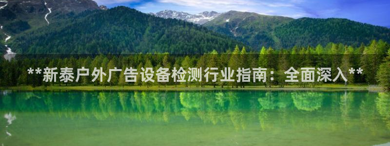 杏宇平台招商：**新泰户外广告设备检测行业指南：全面深入**