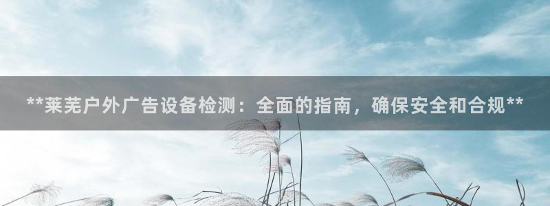 杏宇平台登录步骤：**莱芜户外广告设备检测：全面的指南，确保安全和合规**