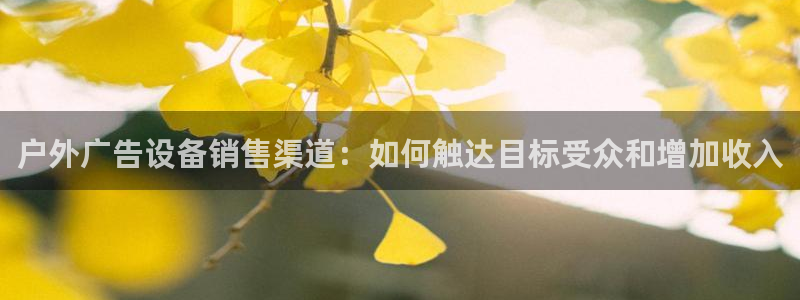 杏宇平台总代理：户外广告设备销售渠道：如何触达目标受众和增加收入