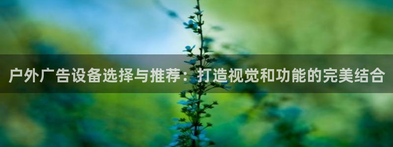 杏宇平台代理多少钱一个：户外广告设备选择与推荐：打造视觉和功能的完美结合