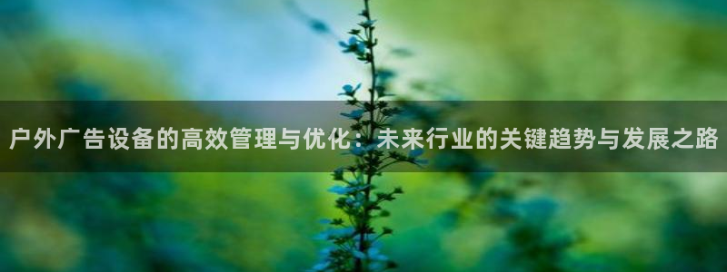 杏宇平台招商怎么样：户外广告设备的高效管