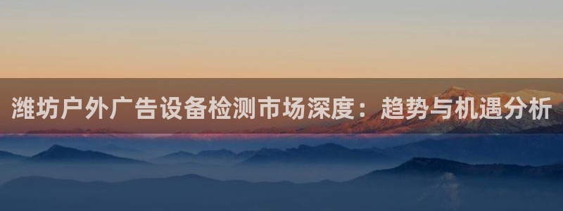 杏宇平台是什么：潍坊户外广告设备检测市场深度：趋势与机遇分析